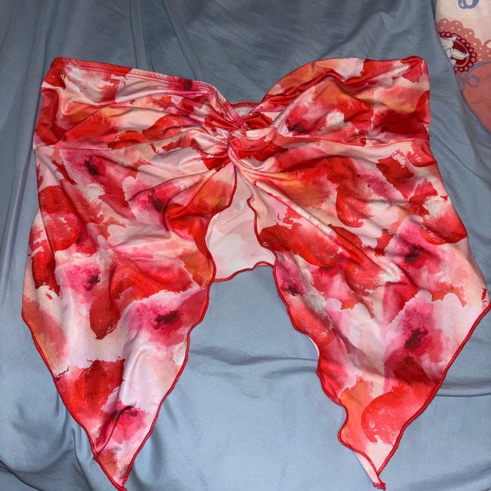 Vibrant Red and Pink bandeau top